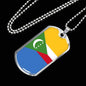 Comoros Flag Necklace Comoros Flag Stainless Steel or 18k Gold Dog Tag 24" - Express Your Love Gifts