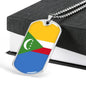 Comoros Flag Necklace Comoros Flag Stainless Steel or 18k Gold Dog Tag 24" - Express Your Love Gifts