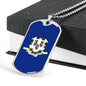 Connecticut Flag Pendant Stainless Steel or 18k Gold Dog Tag Necklace 24" Chain - Express Your Love Gifts