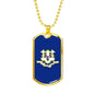 Connecticut Flag Pendant Stainless Steel or 18k Gold Dog Tag Necklace 24" Chain - Express Your Love Gifts
