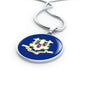 Connecticut State Flag Necklace Stainless Steel or 18k Gold Circle Pendant 18-22" - Express Your Love Gifts