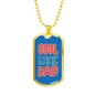 Cool Like Dad Dog Tag Stainless Steel or 18k Gold 24" Chain Gift For Dad - Express Your Love Gifts