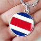 Costa Rica Flag Necklace Costa Rica Flag Stainless Steel or 18k Gold 18-22" - Express Your Love Gifts