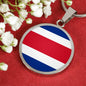 Costa Rica Flag Necklace Costa Rica Flag Stainless Steel or 18k Gold 18-22" - Express Your Love Gifts