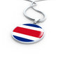 Costa Rica Flag Necklace Costa Rica Flag Stainless Steel or 18k Gold 18-22" - Express Your Love Gifts