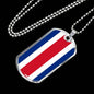 Costa Rica Flag Necklace Costa Rica Flag Stainless Steel or 18k Gold Dog Tag 24" - Express Your Love Gifts