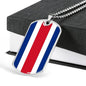 Costa Rica Flag Necklace Costa Rica Flag Stainless Steel or 18k Gold Dog Tag 24" - Express Your Love Gifts
