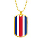 Costa Rica Flag Necklace Costa Rica Flag Stainless Steel or 18k Gold Dog Tag 24" - Express Your Love Gifts