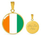 Cote D'Ivoire Flag Necklace Cote D'Ivoire Flag Stainless Steel or 18k Gold 18-22" - Express Your Love Gifts