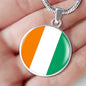 Cote D'Ivoire Flag Necklace Cote D'Ivoire Flag Stainless Steel or 18k Gold 18-22" - Express Your Love Gifts