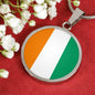 Cote D'Ivoire Flag Necklace Cote D'Ivoire Flag Stainless Steel or 18k Gold 18-22" - Express Your Love Gifts