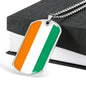 Cote D'Ivoire Flag Necklace Cote D'Ivoire Flag Stainless Steel or 18k Gold Dog Tag 24" - Express Your Love Gifts