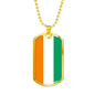 Cote D'Ivoire Flag Necklace Cote D'Ivoire Flag Stainless Steel or 18k Gold Dog Tag 24" - Express Your Love Gifts