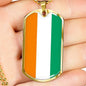 Cote D'Ivoire Flag Necklace Cote D'Ivoire Flag Stainless Steel or 18k Gold Dog Tag 24" - Express Your Love Gifts