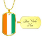 Cote D'Ivoire Flag Necklace Cote D'Ivoire Flag Stainless Steel or 18k Gold Dog Tag 24" - Express Your Love Gifts