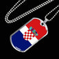 Croatia Flag Necklace Croatia Flag Stainless Steel or 18k Gold Dog Tag 24" - Express Your Love Gifts