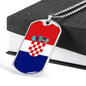 Croatia Flag Necklace Croatia Flag Stainless Steel or 18k Gold Dog Tag 24" - Express Your Love Gifts