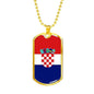Croatia Flag Necklace Croatia Flag Stainless Steel or 18k Gold Dog Tag 24" - Express Your Love Gifts