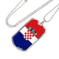 Croatia Flag Necklace Croatia Flag Stainless Steel or 18k Gold Dog Tag 24" - Express Your Love Gifts