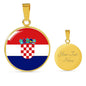 Croatia Flag Necklace Stainless Steel or 18k Gold 18-22" - Express Your Love Gifts