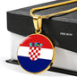 Croatia Flag Necklace Stainless Steel or 18k Gold 18-22" - Express Your Love Gifts