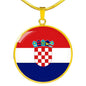Croatia Flag Necklace Stainless Steel or 18k Gold 18-22" - Express Your Love Gifts