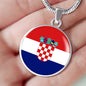 Croatia Flag Necklace Stainless Steel or 18k Gold 18-22" - Express Your Love Gifts
