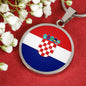 Croatia Flag Necklace Stainless Steel or 18k Gold 18-22" - Express Your Love Gifts
