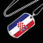 Croatia Flag Necklace Stainless Steel or 18k Gold Dog Tag 24"-Express Your Love Gifts