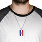 Croatia Flag Necklace Stainless Steel or 18k Gold Dog Tag 24"-Express Your Love Gifts