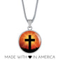 Cross Circle Necklace Stainless Steel or 18k Gold 18-22"-Express Your Love Gifts