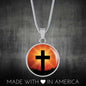 Cross Circle Necklace Stainless Steel or 18k Gold 18-22"-Express Your Love Gifts