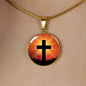 Cross Circle Necklace Stainless Steel or 18k Gold 18-22"-Express Your Love Gifts