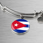 Cuba Flag Bracelet Cuba Flag Stainless Steel or 18k Gold Circle Bangle - Express Your Love Gifts