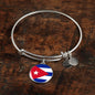 Cuba Flag Bracelet Cuba Flag Stainless Steel or 18k Gold Circle Bangle - Express Your Love Gifts