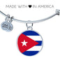 Cuba Flag Bracelet Cuba Flag Stainless Steel or 18k Gold Circle Bangle - Express Your Love Gifts