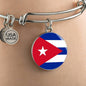 Cuba Flag Bracelet Cuba Flag Stainless Steel or 18k Gold Circle Bangle - Express Your Love Gifts