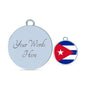 Cuba Flag Bracelet Cuba Flag Stainless Steel or 18k Gold Circle Bangle - Express Your Love Gifts