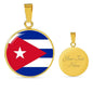 Cuba Flag Necklace Cuba Flag Stainless Steel or 18k Gold 18-22" - Express Your Love Gifts