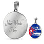 Cuban Princess Circle Pendant Necklace Stainless Steel or 18k Gold 18-22" - Express Your Love Gifts