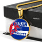 Cuban Princess Circle Pendant Necklace Stainless Steel or 18k Gold 18-22" - Express Your Love Gifts