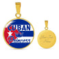 Cuban Princess Circle Pendant Necklace Stainless Steel or 18k Gold 18-22" - Express Your Love Gifts