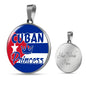 Cuban Princess Circle Pendant Necklace Stainless Steel or 18k Gold 18-22" - Express Your Love Gifts