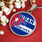 Cuban Princess Circle Pendant Necklace Stainless Steel or 18k Gold 18-22" - Express Your Love Gifts