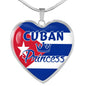 Cuban Princess Necklace Stainless Steel or 18k Gold Heart Pendant 18-22'' - Express Your Love Gifts