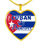Cuban Princess Necklace Stainless Steel or 18k Gold Heart Pendant 18-22'' - Express Your Love Gifts