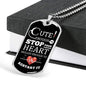 Cute Enough To Stop Your Heart Nurse Necklace Stainless Steel or 18k Gold Dog Tag W 24"-Express Your Love Gifts