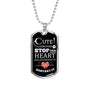 Cute Enough To Stop Your Heart Nurse Necklace Stainless Steel or 18k Gold Dog Tag W 24"-Express Your Love Gifts