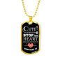 Cute Enough To Stop Your Heart Nurse Necklace Stainless Steel or 18k Gold Dog Tag W 24"-Express Your Love Gifts