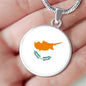 Cyprus Flag Necklace Cyprus Flag Stainless Steel or 18k Gold 18-22" - Express Your Love Gifts